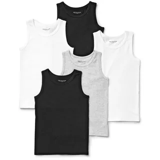 Tchibo - 5 Kinder-Unterhemden - Jungen - Gr. 158/164 - schwarz