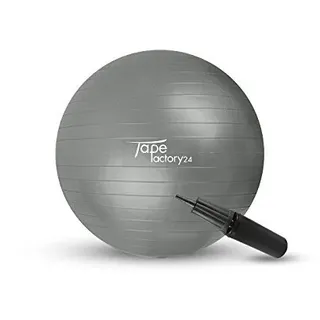 Tapefactory24 Gymnastikball inkl. Pumpe (Gewählte Variante: Grau, 55cm) - Hochwertiger Sitz- und Fitnessball von 55 cm bis 85 cm Durchmesser Größen erhältlich