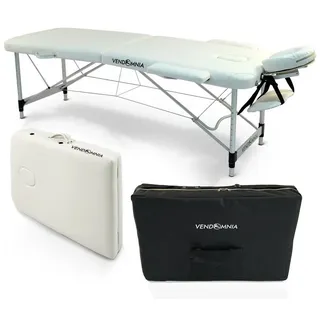 Vendomnia Mobile Massageliege - Aluminium mit 2 Zonen höhenverstellbar inkl. hochwertiger Kopfstütze Tasche Armlehnen - Farbwahl Klappbar, Massagetisch Massagebett Massagebank Behandlungsliege