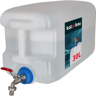 KOTARBAU® Wasserkanister 30l mit Hahn Kunststoff Wasserbehälter Weiß Kanister Wassertank Trinkwasserkanister Camping Wasserkanister Trinkwassert...