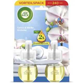 Airwick Lufterfrischer Duftstecker Cotton – Weiße Orchidee Nachfüllpack (2x19 ml)