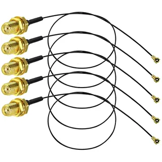 DollaTek 5Pcs 20cm / 7.8 "U.FL Mini PCI zum Verpolen SMA Pigtail Antenne WiFi Kabel IPEX zum SMA Pigtail Kabel WiFi Adapter FPV Antennen Transmitter - Äußere Spirale Innenloch