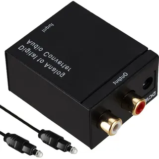 Retoo Audio Konverter Digital Adapter Toslink SPDIF Analog Konverter Adapter Koaxial Da Wandler Optisch auf auf Klinke 3,5mm Cinch RCA Schwarz