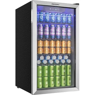 euhomy 90L Getränkekühlschrank 90 l 850 mm hoch Silber