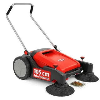 Hecht Kehrmaschine – 350 mm Bürsten – 48 l Auffangbehälter – Kehrmaschine manuell – für große außen Flächen zum Laub, Schmutz & Kies beseitigen