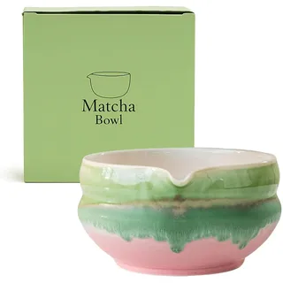 Jinfanshurich Matcha-Schüssel Keramik mit Ausgießer, handgefertigte japanische Matcha Schale & Bowl, Teeschale für Teezeremonien und Matcha-Zubereitung