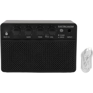 E-Bass-Combo-Verstärker, 10 W Subwoofer BT Wiederaufladbarer Verstärker Gitarrenverstärker für Live Outdoor Schwarz