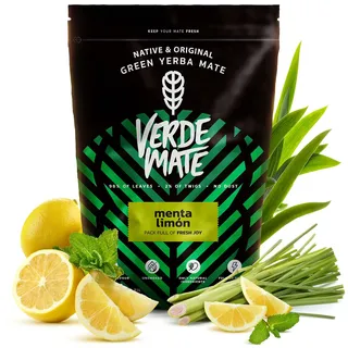 Verde Mate Green Menta Limón 500g - Anregender Mate Tee mit Minze und Zitrone, Erfrischender Geschmack, Natürliches Koffein