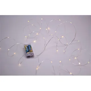 Cepewa LED Lichterkette 40 LED 4,20 m Silberdraht mit 6h Timer 420cm - Grau