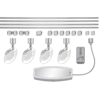Briloner 7603-044 LED Schienensystem, Deckenleuchte 4x 3,5W, mit Fernbedienung, Dimmbar