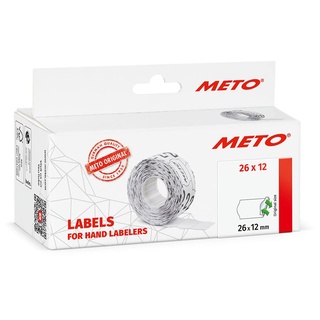 METO 9506162 wiederablösbar, Etiketten-Breite: 26 x 12 mm, weiß,