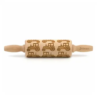 Folkroll Teigrolle Traktor, junior, 23 cm, Nudelholz, Prägerolle, Muster, Motiv, Rolle, Buchenholz, 332832
