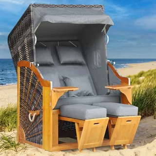 Strandkorb BORNHOLM Premium grau