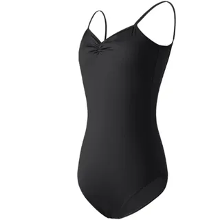 Damen-Ballett-Trikot Schwarz, ärmelloses Tanz-Trikot mit verstellbaren Trägern, Mädchen-Gymnastik-Trikots,Rückenfreier Turnanzug Tanz-Body Stretch-Tanzkostüme(Black,X-Large)