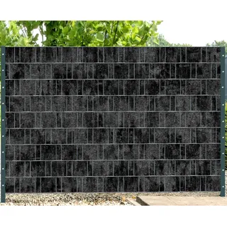 PerfectHD Zaunsichtschutz - Sichtschutz mit Motiv - Florenz Marble - Sichtschutzstreifen für Doppelstabmattenzaun - 9 Streifen - 19 cm breit - 24 Varianten