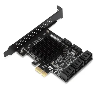 Annadue Pci SATA Karte, 8 Port Pcie zu Sata3.0 Erweiterungskarte SATA Controller Erweiterungskarte Sata3.0 Interface Erweiterungskarte für PC
