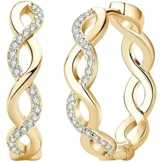 ROUGEMONT Jewellery Ohrringe Funkelnde Moissanit Creolen Ohrringe mit Echtheitszertifikat gold