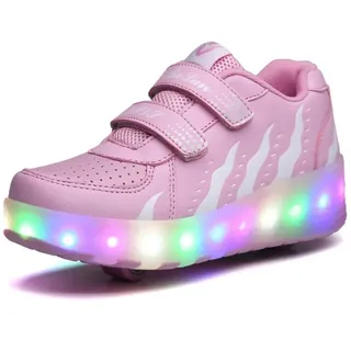 HUSK'SWARE Rollschuhe, (Rollschuhe, Wiederaufladbare LED-Rollschuhe für Kinder), Wiederaufladbare LED-Rollschuhe für Kinder rosa 35