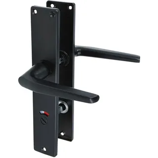 MS Beschläge Langschildgarnitur Schwarz Aluminium