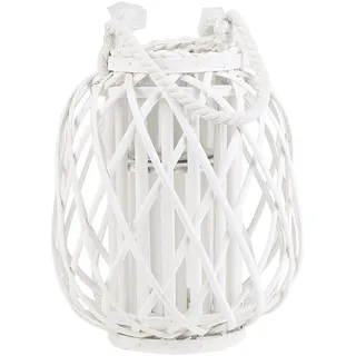 Beliani Laterne Mauritius Holz Weiß