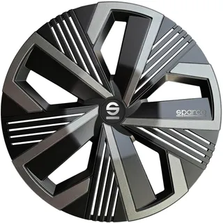 Sparco Satz von 4 Radkappen à 15 Zoll Modell Nagoya Schwarz/Grau. Sportliches Design für Ihre Autofelgen. Starke und haltbare Konstruktion.