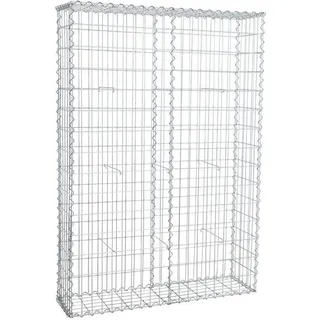 Estexo Gabione Steingabione Steinkorb Gabionen Wand Drahtkorb Mauer Sichtschutz - Weiß