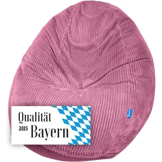 Bruni Classico Cord M in Rosa – großer Indoor-Sitzsack mit Innenhülle und Füllung, in Deutschland gefertigt