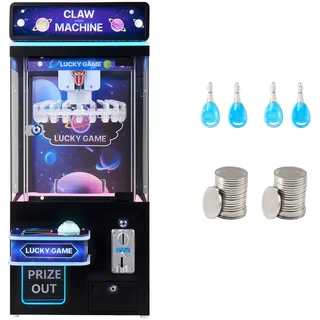 Vevor Greifautomat, mittelgroßer Arcade-Spielautomat mit Licht und Ton, einstellbarem Schwierigkeitsgrad, präziser Süßigkeitengreifer-Preisspender, für kommerzielles Heimkino, Schwarz-Lila
