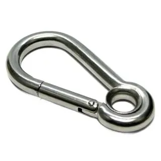 PRIOstahl Karabinerhaken 311, Edelstahl, 70x7mm, groß, mit Kausche, Tragkraft 1200kg