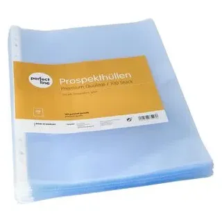 perfect-line Prospekthüllen A4, glasklar, 0,12 mm, oben offen, 100 Stück