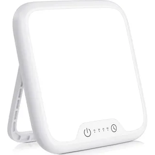 vthw Tageslichtlampe, 10000 Lux lampe mit Memory Funktion, 4 Timer, UV-Frei Sonnenlicht Lampe mit Touch-Steuerung, Stufenlosem Dimmen, Faltbar Halterung