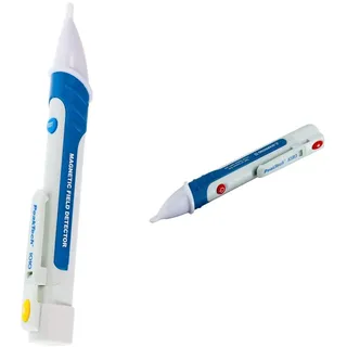 PeakTech Magnetfeldprüfer/Magnetfeld Detektor/Magnet Tester mit Taschenlampe PeakTech 1010, blau Weiß & Peak Tech P 1030 – Kontaktloser AC Spannungsprüfer mit LED Lampe, 50 – 1000 V AC Betriebsbereich