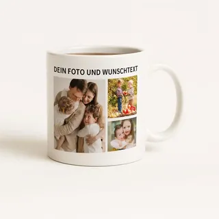 Tasse Personalisiert mit Foto und Wunschtext, Bedruckt Fototasse gestalten Tassen individuell mit eigenem Bild, Fototasse mit Wunschtext, Tasse selbst individuell gestalten