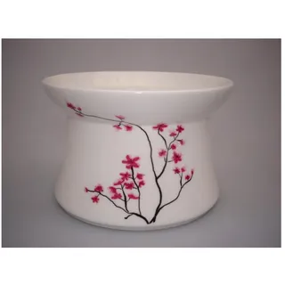 TeaLogic - White Cherry Stövchen Cherry Blossom Kirschblüten, weiß rosa, Porzellan, 8x12 cm, TeaLogic
