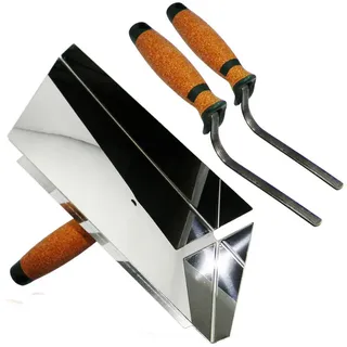 ConToo Fugblech Fugbrett Edelstahl-Verfugungsblech 245x155mm 2x Fugenkelle 10,12 mm CT04