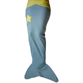 Meerjungfrau Decke Kinder – Mermaid Kuscheldecke mit Flosse – Spieldecke & Geschenk für Mädchen 4–14 Jahre – weiches Fleece hellblau – fair hergestellt – Ringelsuse
