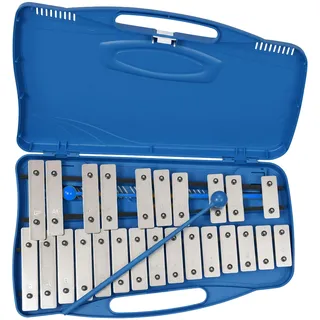 Relaxdays Glockenspiel Chromatisches G5–G7 Blau/ Silber