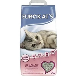 Katzenstreu EUROKATS Babypuder 100% Naturton, 20 l ca. 20 kg