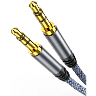 Highwings Aux Kabel 3,5mm Klinkenkabel -8M, Stereo Audio Kabel Klinke auf Klinke Nylon Geflochtenes Hochwertige Kabel für Kopfhörer, Auto, Handy, PC, Lautsprecher, Stereoanlagen, MP3-Player usw