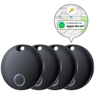 S&T Design Smart Tag Koffer Hunde Tracker kompatibel mit Apple Wo GPS-Tracker (iOS GPS Tracker Wasserdicht Wo Ist Kompatibeler Tracker für Apple MFi) schwarz