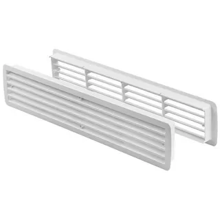 MS Beschläge Türgitter Weiss Lüftungsgitter Kunststoff Weiß paarweise 457mm x 92mm