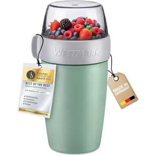 Westmark Müslibecher – praktischer Joghurtbecher to go, Becher ideal für Müsli, Suppe, Porridge oder Joghurt, Mikrowellen- und Tiefkühler-geeignet – 700 ml, BPA-frei, Grün