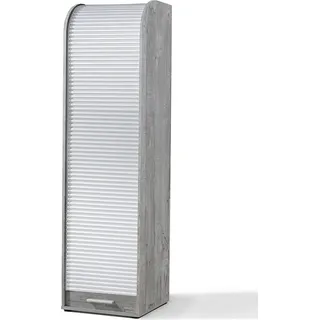 Rolloschrank Jalousienschrank Büoschrank Schrank Büro "Organizer I" Beton/weiß - Weiß