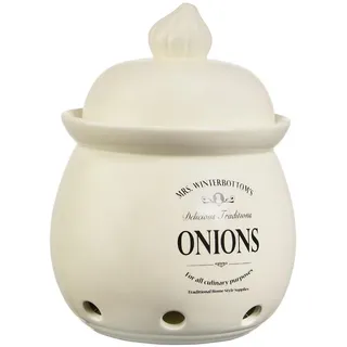Butlers Zwiebeltopf, Beige, Keramik, 20x27x20 cm, Küchenzubehör, Vorratsbehälter, Vorratsdosen