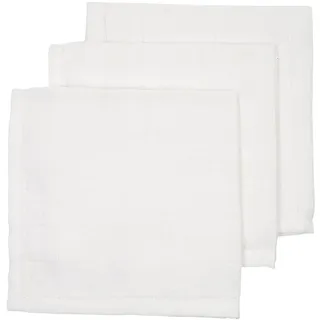 Meyco Baby Waschtücher Musselin - 3er Pack - 30x30cm - Musselin Waschlappen - 100 % weiche Baumwolle - Oeko Tex zertifiziert - saugfähig, hautfreundlich & schnelltrocknend - Uni - Weiß