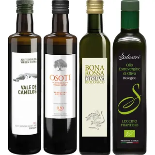 Probierpaket «Feinkost-Olivenöl» 4 x 1 Fl. Olivenöl à 50 cl (= 2 Liter), Bio Probierpakete