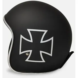 Jet Helm Biker Chopper Motorrad Jethelm Custom Biker Matt Schwarz (Chopper Matt Schwarz, M)