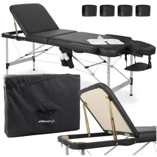 Habys Mobile Massageliege Klappbar aus Aluminium mit 3 Zonen - Massage Liege 185×70 cm mit Verstellbarer Rückenlehne 55° - Massagetisch Klappbar mit Tragetasche - Massagebett bis 250 kg, Statische 900 kg