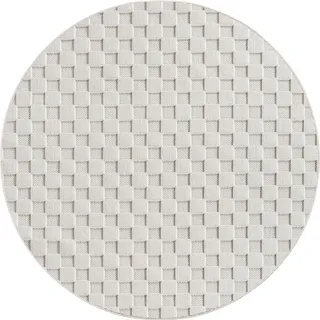 KADIMA DESIGN Flachgewebe-Teppich Schachbrett Creme 160x160 cm Schachbrett