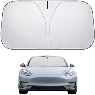 Sonnenschutz Auto Frontscheibe,Auto Sonnenschutz Frontscheibe Innen,UV-Schutz Sonnenschirm Mit Aufbewahrungstasche,für die meisten Fahrzeuge,Silber (L-145 * 80cm)